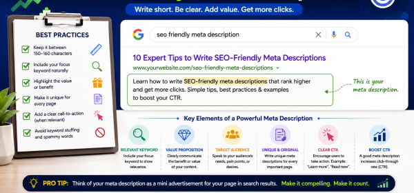 SEO-friendly meta description checklist