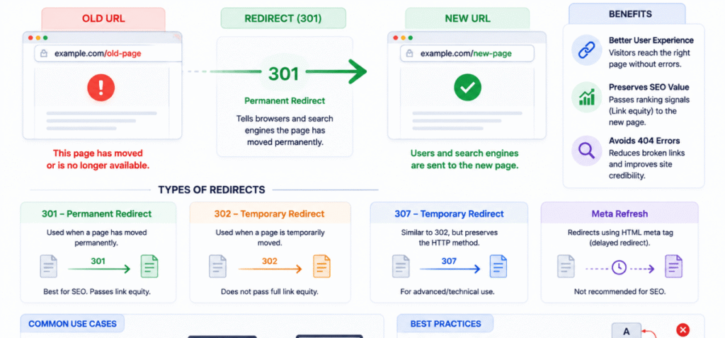301 redirect from an old URL to a new URL