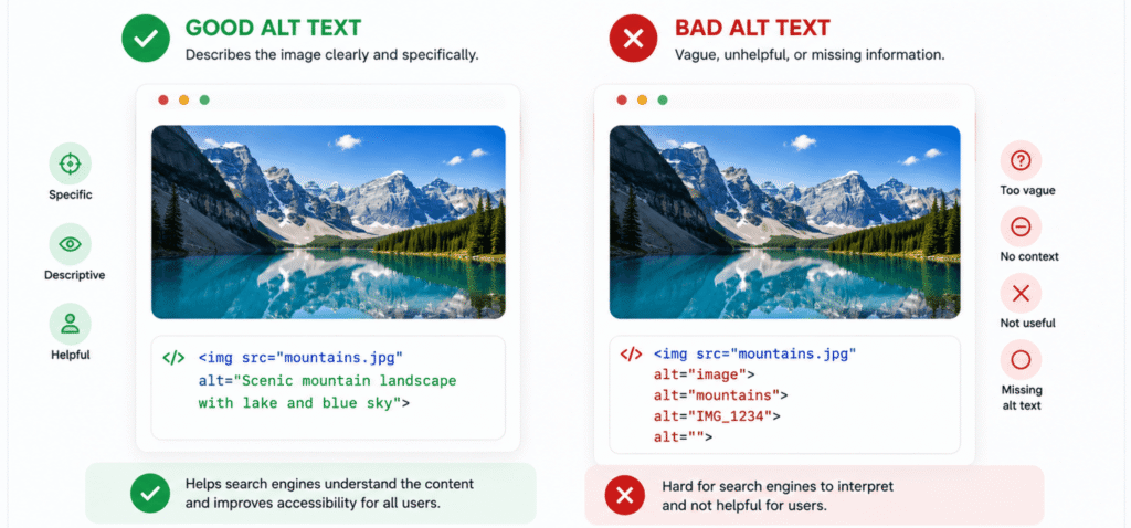 What Is Image Alt Text comparison examples