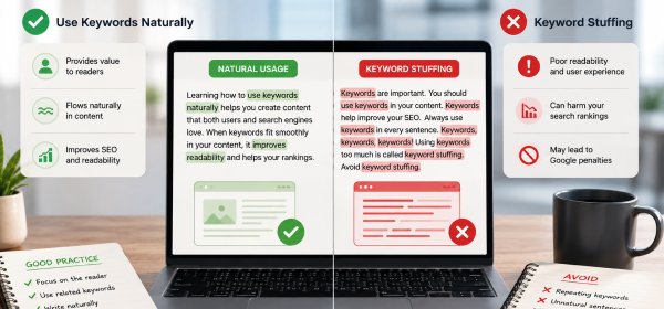 How to Use Keywords Naturally vs keyword stuffing