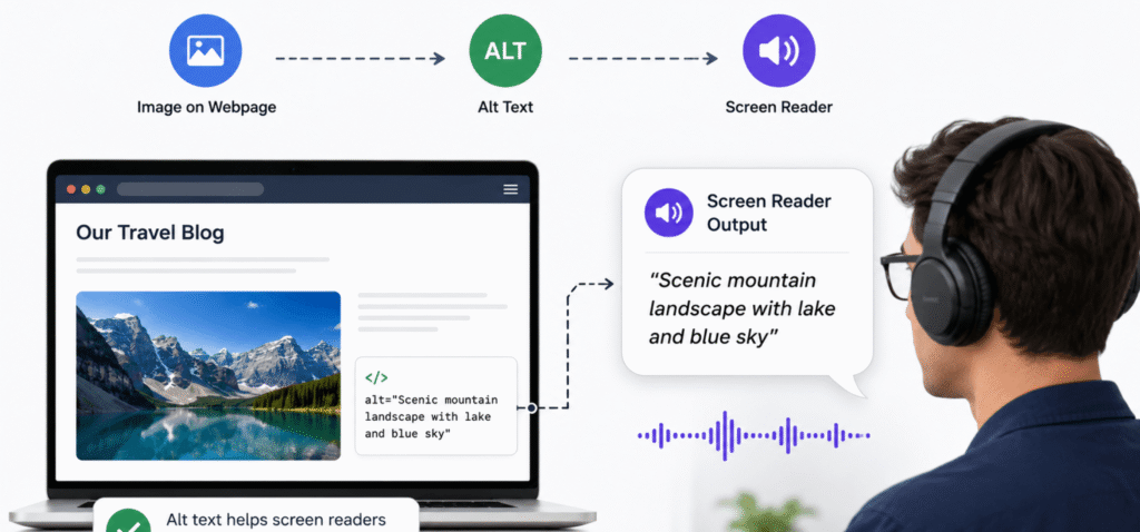 Screen reader using image ALT text