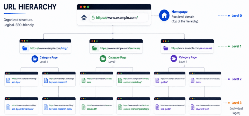 SEO-friendly website URL hierarchy