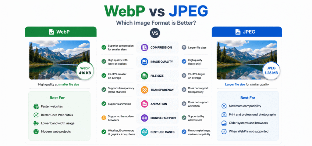 How to Optimize Images for SEO image format comparison